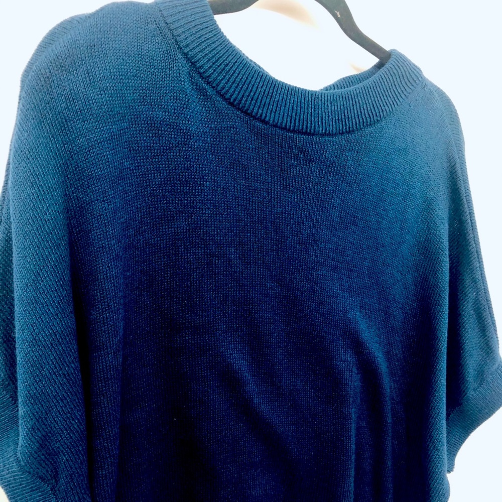Ann Taylor Factory Navy Batwing Sweater w/ Ribbon